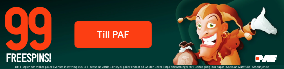 Paf free spins utan omsättningskrav!